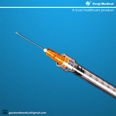 Jednorazowe medyczne materiały eksploatacyjne MSDS, strzykawka Luer Lock 25G 1 ml z igłą