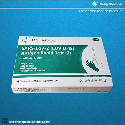 Renji Rapid SARS-COV-2 COVID 19 Antigen Szybki zestaw testowy Wymaz z nosa ze złotem koloidalnym